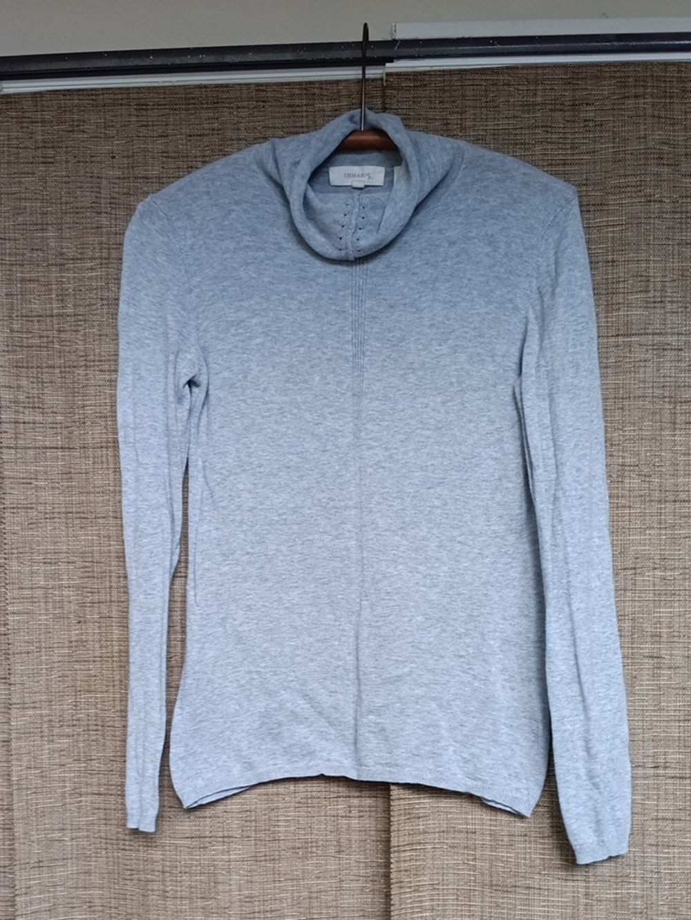Inhabit Light Gray Cotton Turtleneck Sweater